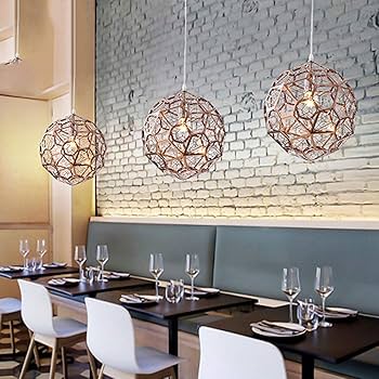 サッカーの形 中空メッシュ,E27 北欧 ステンレススチール ダイヤモンドボール シングルヘッド シャンデリア,色 ステンレススチール メタルランプ,人格 バー コーヒーショップ 家具-ローズゴールド 60cm